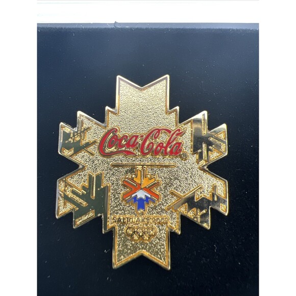 Coca Cola 2002 Salt Lake City Olympics 3 PINs Not Original Box Just Display Case - Picture 4 of 5